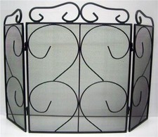 INGLENOOK HEAVY 3 FOLD WROUGHT IRON FIRE SCREEN FIRE94