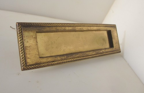 Vintage brass letterbox letter - letterbox,