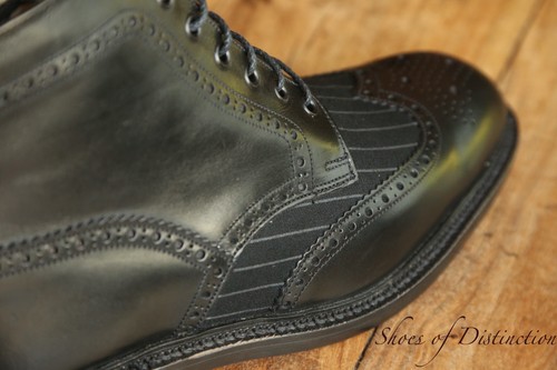 Loake black leather pinstripe - loake,