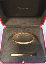 CARTIER "LOVE" 18K 750 Yellow Gold Bracelet Bangle Size 16