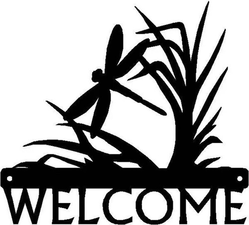 Dragonfly grass welcome - dragonfly, in
