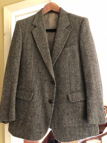 Harris tweed wool sports coat - tweed,
