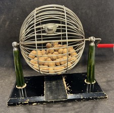 Vtg Met Games Metal Bingo Cage
