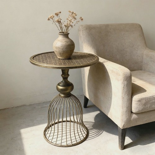 Vintage metal side - side, round
