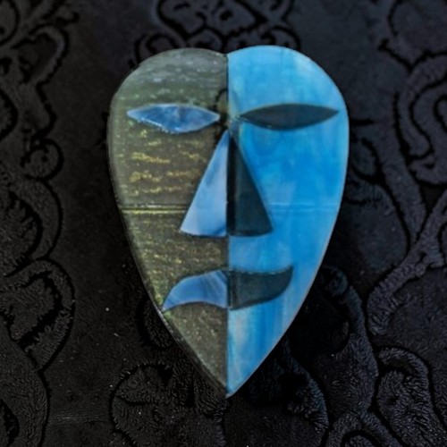 Stained artist glass - glass, face