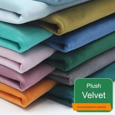 Plush Velvet Upholstery Fabric Material Quilting Dress Fabric Cushion Curtain UK
