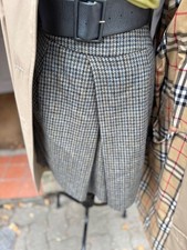 Moloh Midi Satin Lined Vintage Tweed Wool Check Skirt 