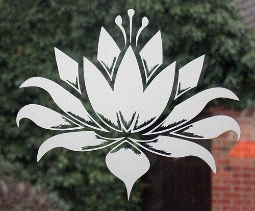 Etched glass vinyl flower - etched,