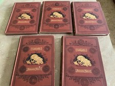 Oliver Goldsmith c1880 Earth and Animated Nature Books vol 1-5 Gold Embossed