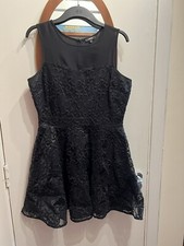 Matalan Papaya Black Lace Dress UK14 Party Prom Confirmation Bat Mitzvahs Dinner