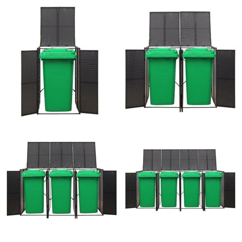 Wheelie bin shed poly rattan - shed,
