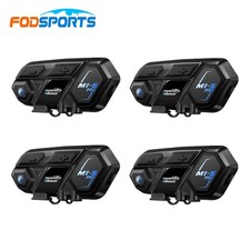 4x Motorcycle Bluetooth Headset Helmet Intercom 10 Riders Communication M1-S Pro