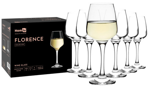White red wine - 6x, glasses