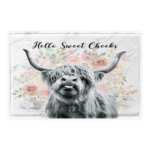 Grey cow floral - cow, bath