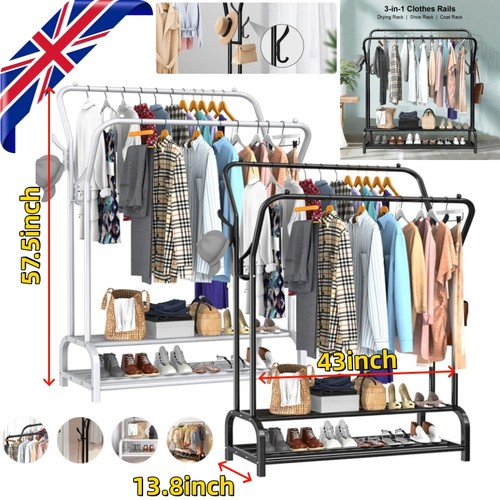 Heavy duty double clothes - double, rail