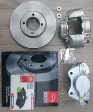 FORD CAPRI MK3 2.8i M16 FRONT CALIPER KIT BRAKE PLAIN DISC PADS PAIR VENTED