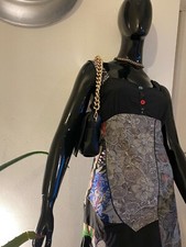 L33 Dress. Embroidered Zodiac and Tribal Motifs. Pinafore style Straps