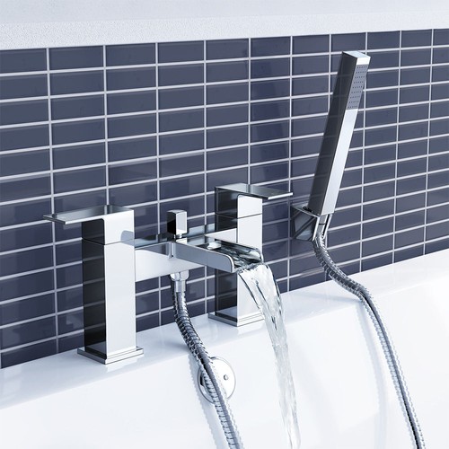 Waterfall bathroom taps chrome - bathroom,