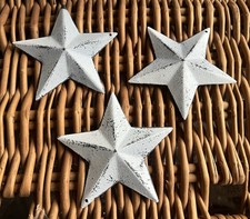 Washed White Distressed Stars Set Of 3 , Sold As Seconds ! 9cm