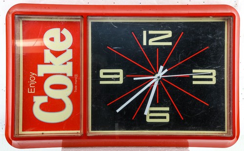 Vintage 1980s enjoy coke - vintage, clock