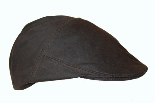 Wax cotton men flat cap - wax,