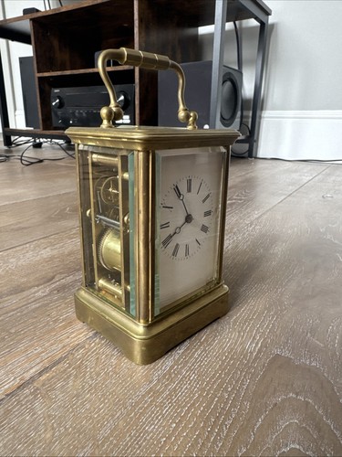 Brass carriage clock striking - brass,