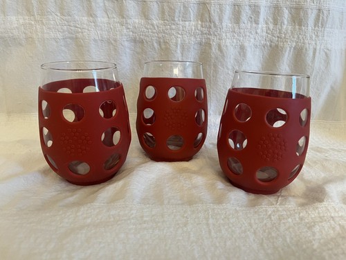 Lifefactory red stemless wine - stemless,