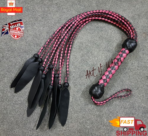 Tails leather flogger pink - 9,