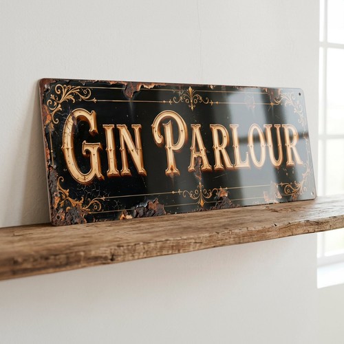 Gin parlour metal sign - parlour,