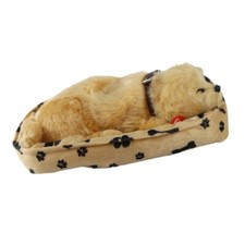 Realistic Sleeping Plush Breathing Dog Animals Toy with Mat Stuffed Toy Decors
