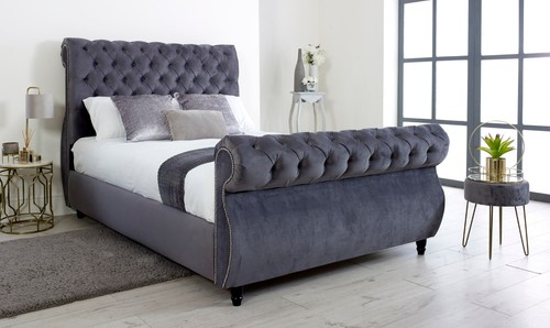 Chesterfield sleigh bed - chesterfield,