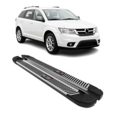 Side Step Nerf Bars Running Boards for Dodge Journey 2009-2020 Black Silver 2Pcs