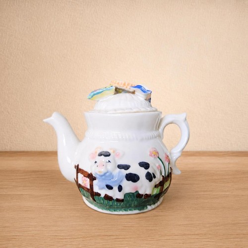 Vintage fine china cow teapot - vintage,