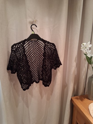 Black cotton lace shrug - cotton,