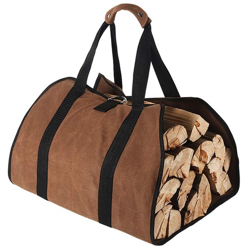 Large canvas log carrier bag - canvas,
