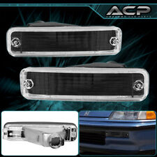 For 1990-1991 Honda Civic Front LH RH Turn Bumper Signal Light JDM Black Clear