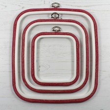 Nurge Embroidery Flexi Hoop Square Cross Stitch Display Red in 3 Sizes