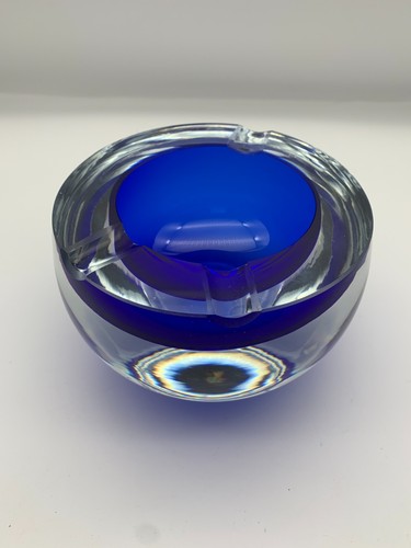 Murano blue white glass - blue,