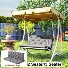 2/3 Seat Outdoor Garden Bench Cushion Swing Chair Replacement Seat Pad Backrest