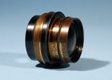 Aldis Anastigmat 7.5 inch 19cm No.7 f/7.7 Vintage Brass Plate Camera Lens