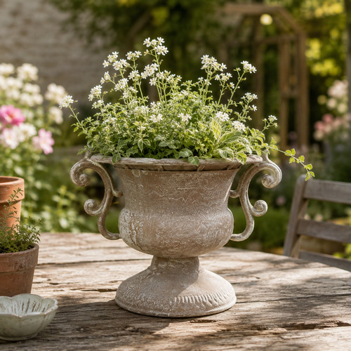 Antique metal urn - antique,