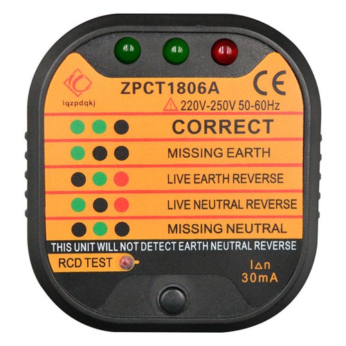 Pin mains socket tester - mains,