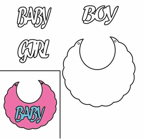 Baby bib die cutter boy - bib, boy/girl