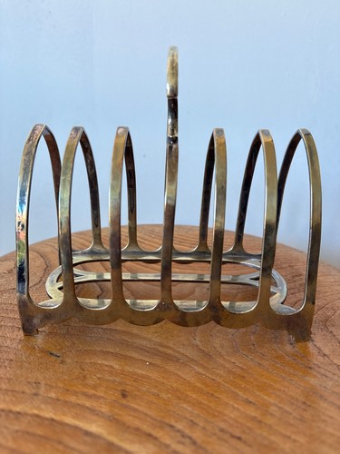 Antique silver plated toast - antique,