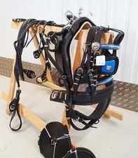 Biothane Driving Harness Black and Blue Trade set