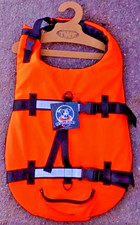 TWF Dog Life Jacket / Buoyancy Aid / Pet Float Hi Vis Orange Size Large 15-20kg