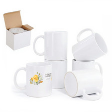 36 x Blank Sublimation Mugs 11oz White Coffee Cup with Large Handle & Gift Boxes