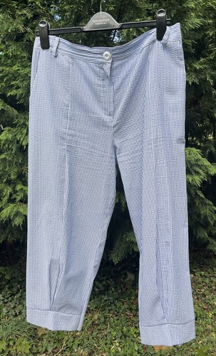 Blue white crop trousers - &,