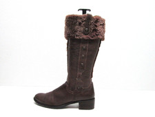 Reneé Made in Italy Winter Boots Brown Leather Sheepskin Cuff Women's Size 8