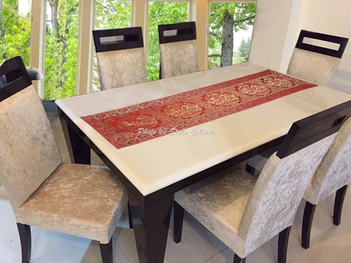 Indian brocade coffee table - brocade,
